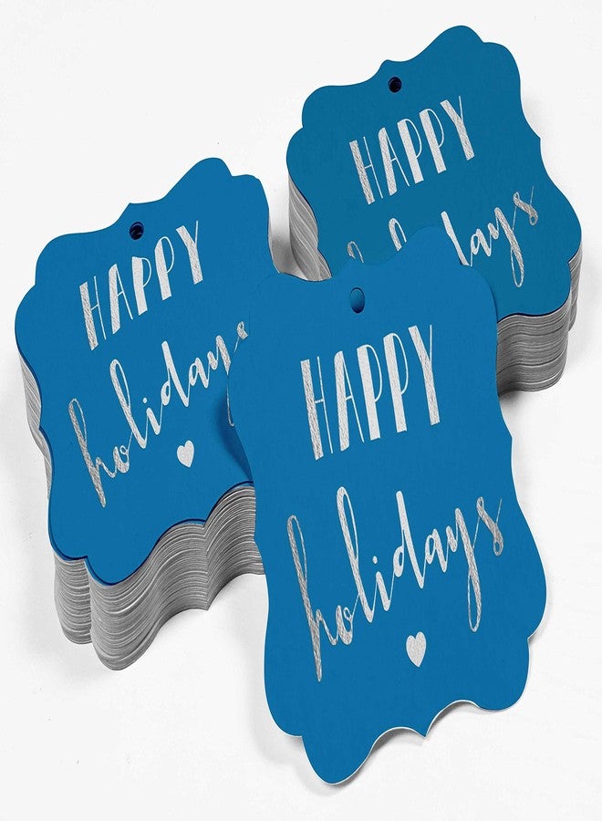 Inkdotpot Hang Tags Happy Holiday Favor Bracket Shape Gift Tags Silver Foil Bonbonniere Tag Pack of 50 - Image 4